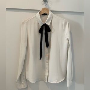 Forever 21 black necktie blouse in size S